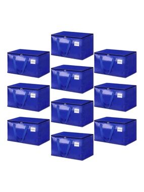 HomeHacks Moving Bags, 10-Pack Heavy Duty- 93L-10 Pack (Blue)